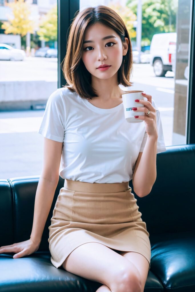 Asian Woman In A Café 02