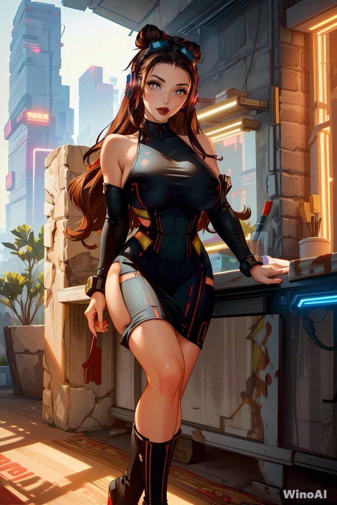 Busty Cyberpunk Babe