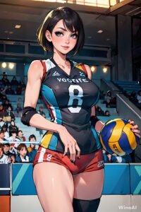 Sexy anime volleyball girl. AI-generated NSFW artwork by WinoAI.